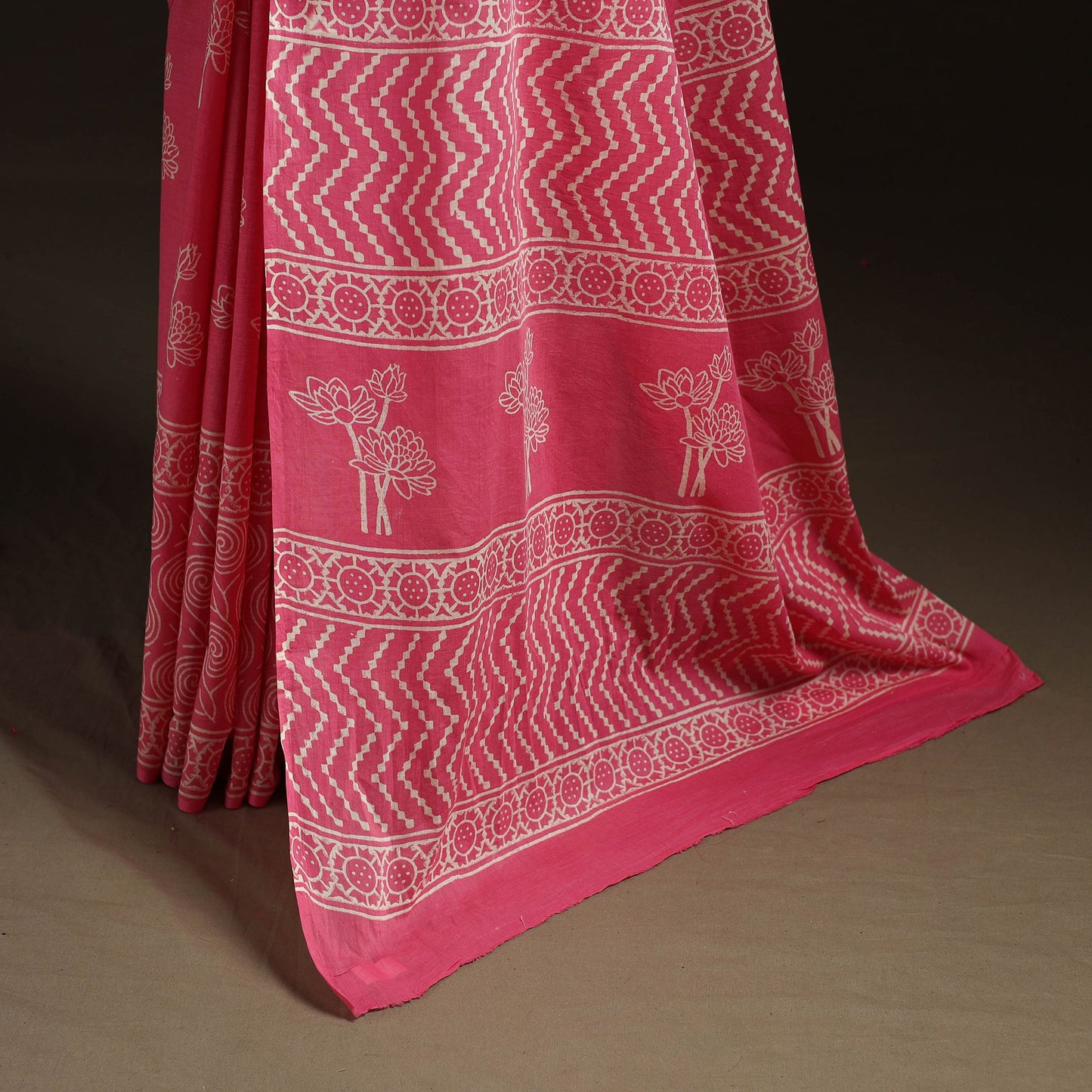 Hand block print pure mul cotton jaipur saree 06