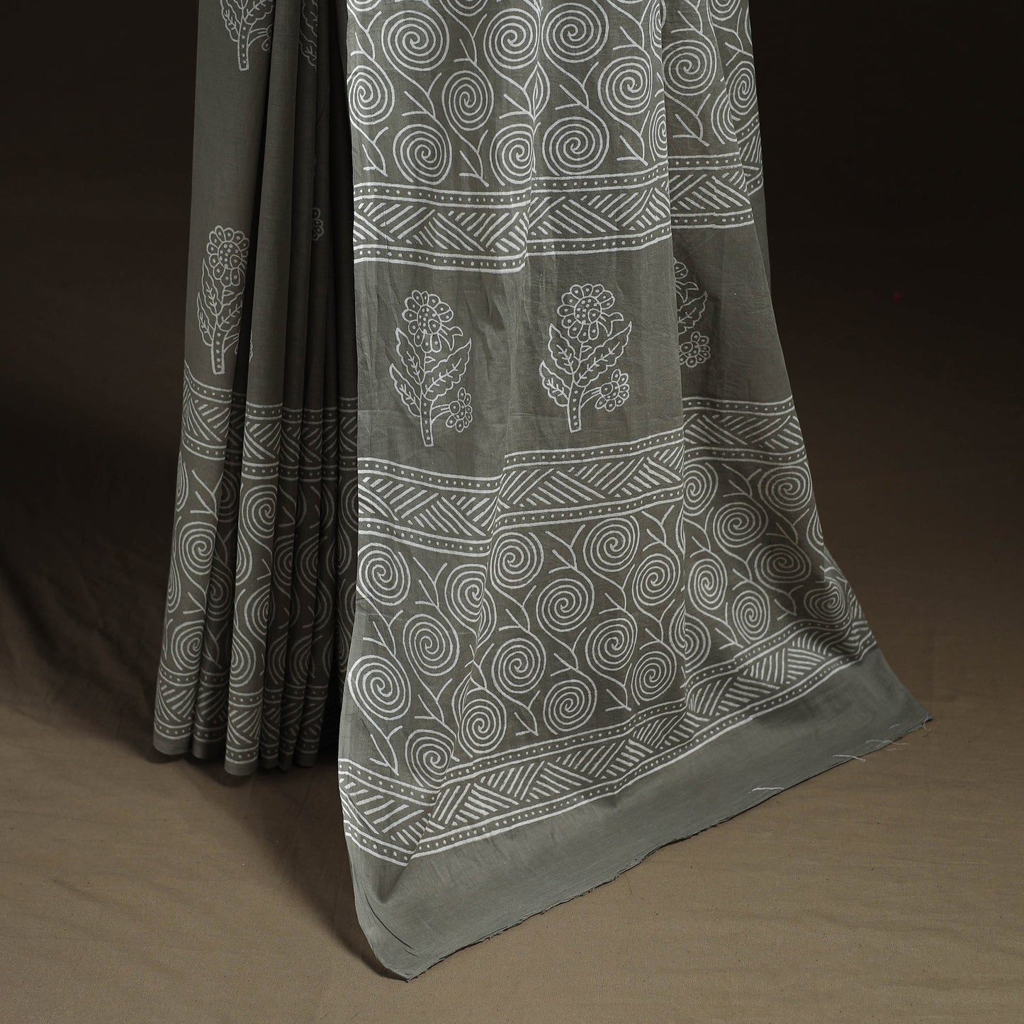 Hand block print pure mul cotton jaipur saree 07