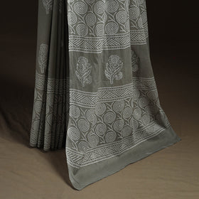 Hand block print pure mul cotton jaipur saree 07