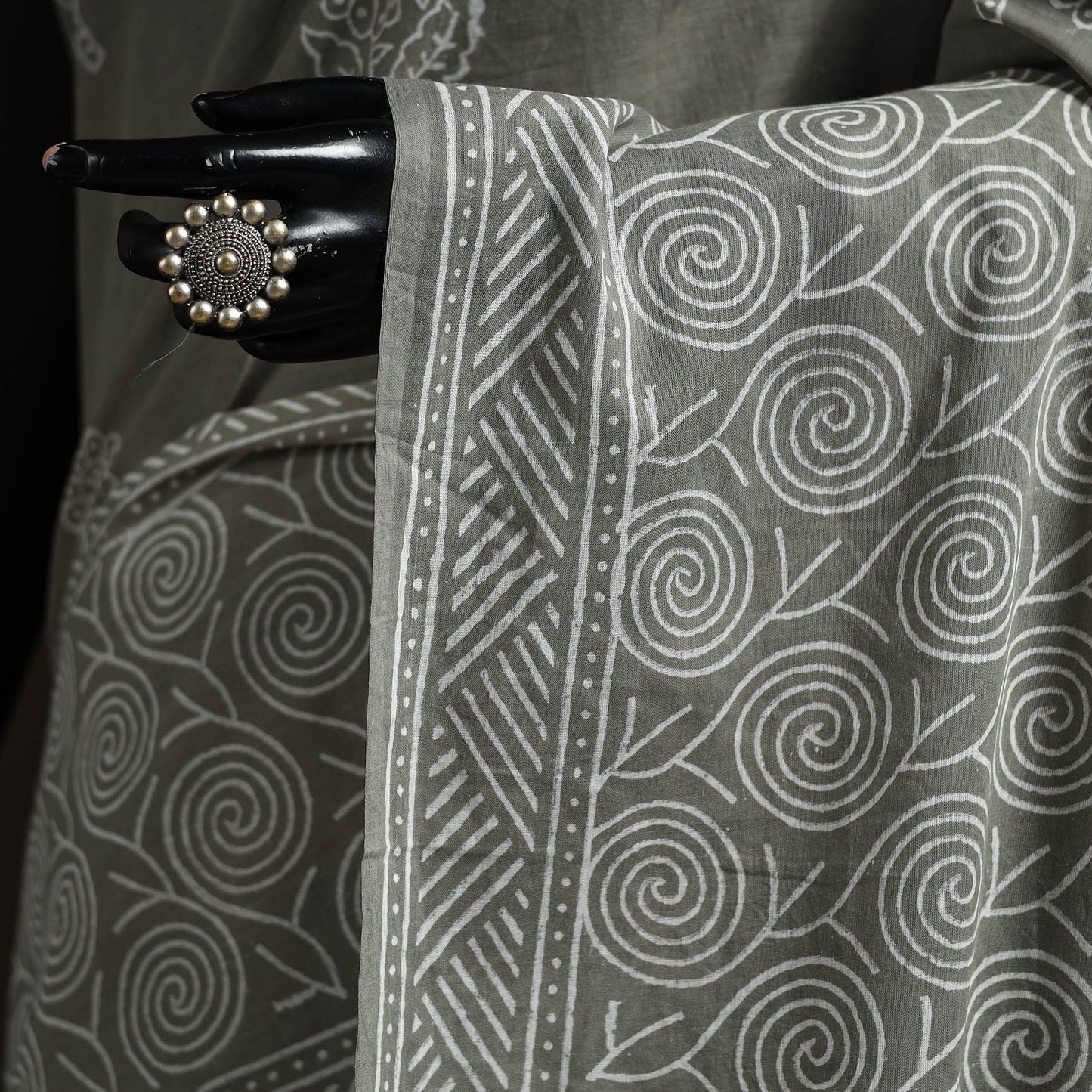 Hand block print pure mul cotton jaipur saree 07