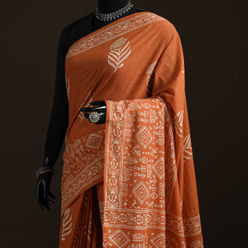 Hand block print pure mul cotton jaipur saree 08