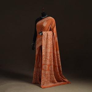 Hand block print pure mul cotton jaipur saree 08