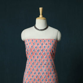 Hand block print sanganeri cotton 3pc unstitched dress