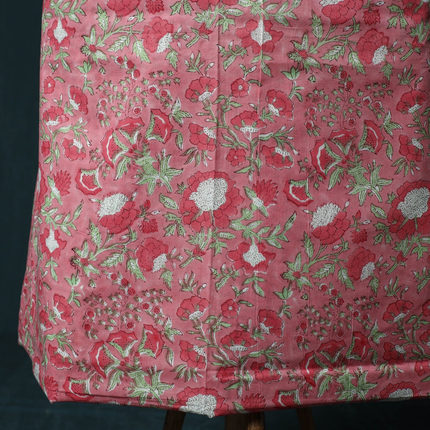 Hand block print sanganeri cotton 3pc unstitched dress