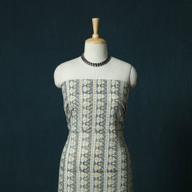 Hand block print sanganeri cotton 3pc unstitched dress