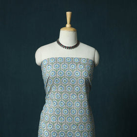 Hand block print sanganeri cotton 3pc unstitched dress