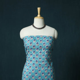 Hand block print sanganeri cotton 3pc unstitched dress