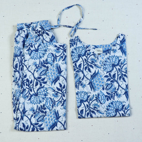  Hand Block Printed Cotton Night Suit 