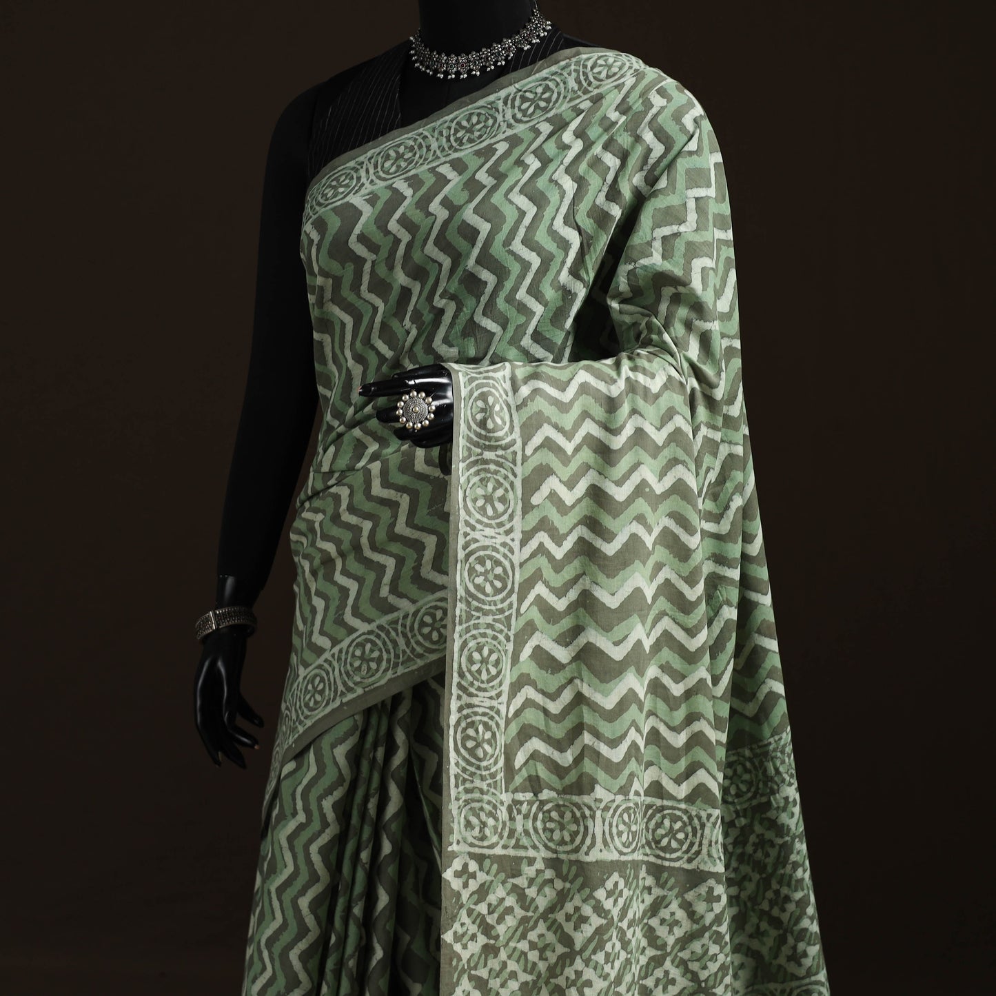 Hand block pure mul cotton batik print saree 20