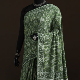 Hand block pure mul cotton batik print saree 21