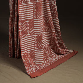 Hand block pure mul cotton batik print saree 22