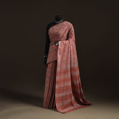 Hand block pure mul cotton batik print saree 23