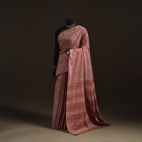 Hand block pure mul cotton batik print saree 23