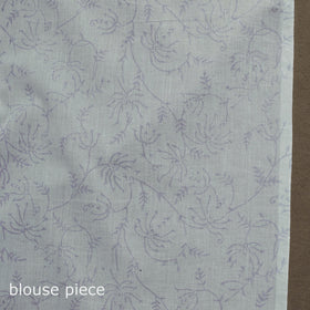 Hand block pure mul cotton sanganeri floral print saree 27