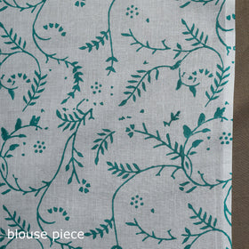 Hand block pure mul cotton sanganeri floral print saree 30