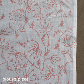 Hand block pure mul cotton sanganeri floral print saree 33