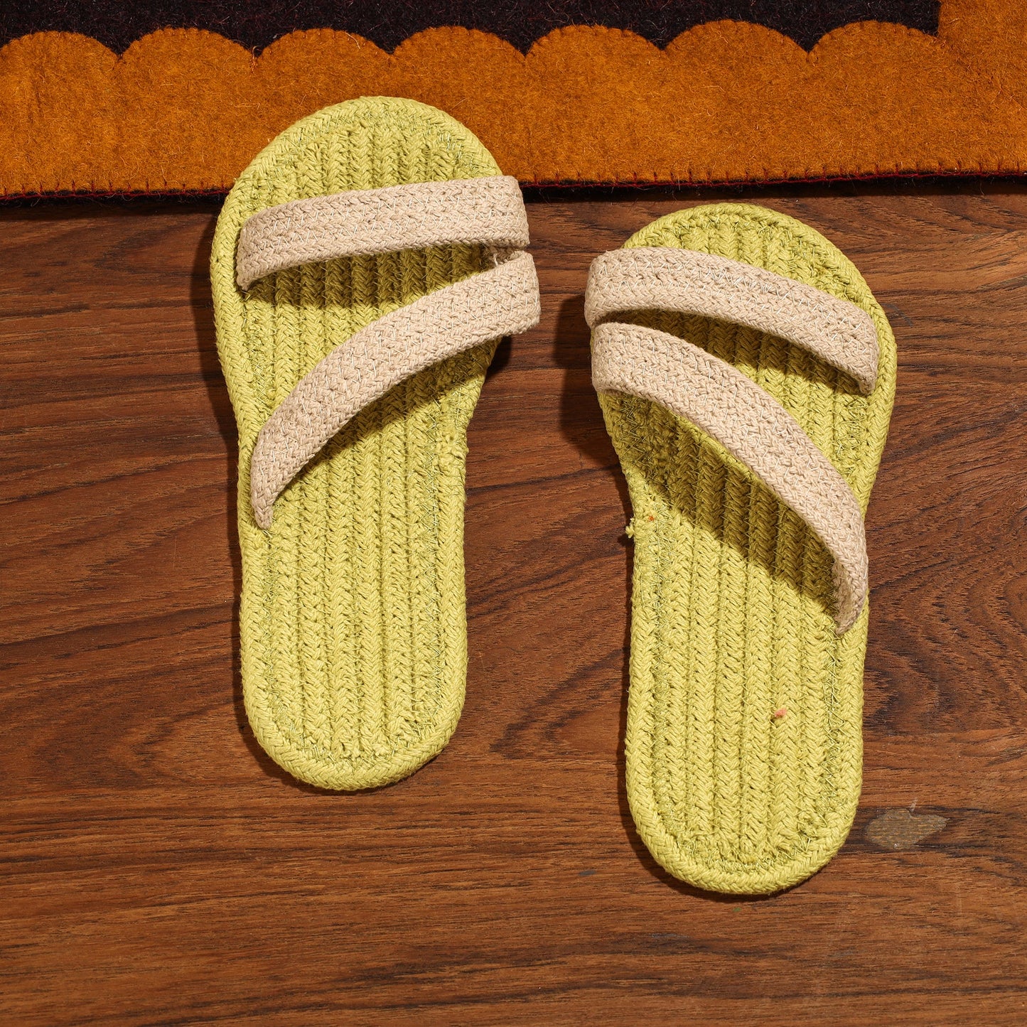  Hand Braided Cotton Stitched Home Slipper 22 Online - iTokri.com 