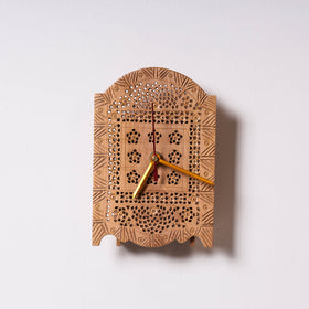  Hand Carved Loquat Wood Wall Clock 