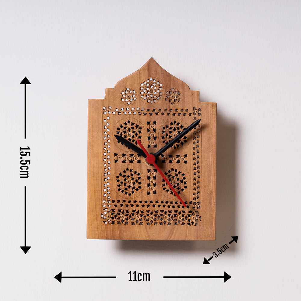  Hand Carved Loquat Wood Wall Clock 