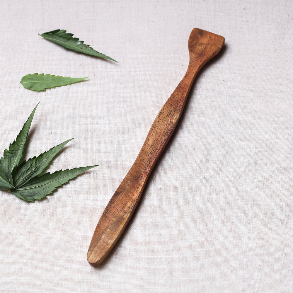  Handcarved Natural Neem Wood Tongue Cleaner 