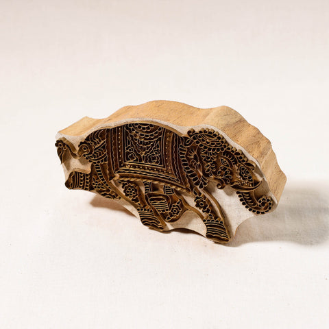  Hand-carved Rohida Wood Brass Block 