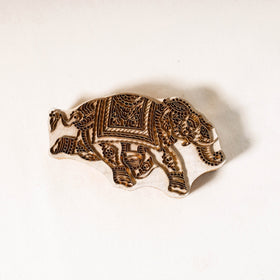  Hand-carved Rohida Wood Brass Block 