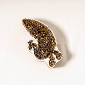  Hand-carved Rohida Wood Brass Block 