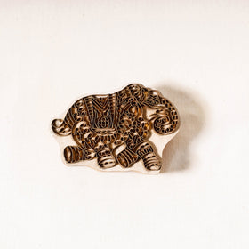  Hand-carved Rohida Wood Brass Block 