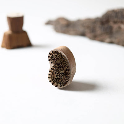  Hand-carved Rohida Wood Brass Block 