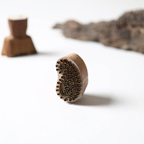  Hand-carved Rohida Wood Brass Block 