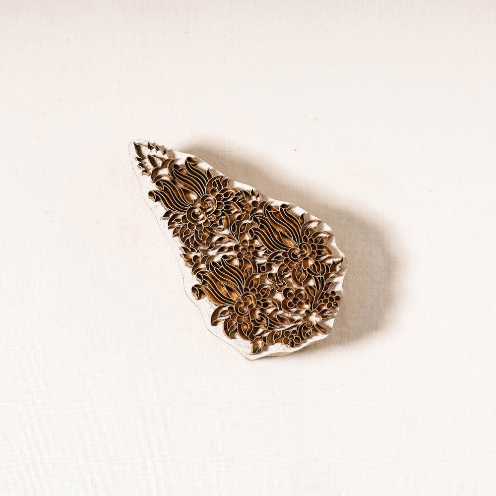  Hand-carved Rohida Wood Brass Block 