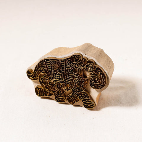  Hand-carved Rohida Wood Brass Block 