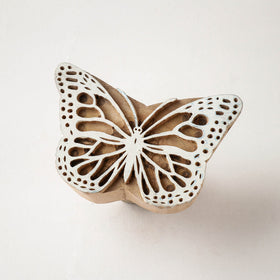  Butterfly Hand-carved Sheesham Wood Block 