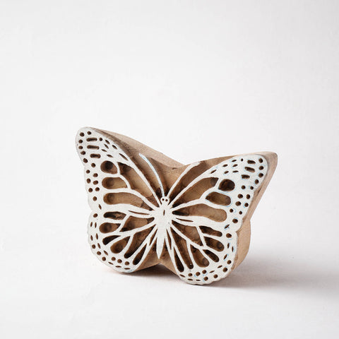  Butterfly Hand-carved Sheesham Wood Block 