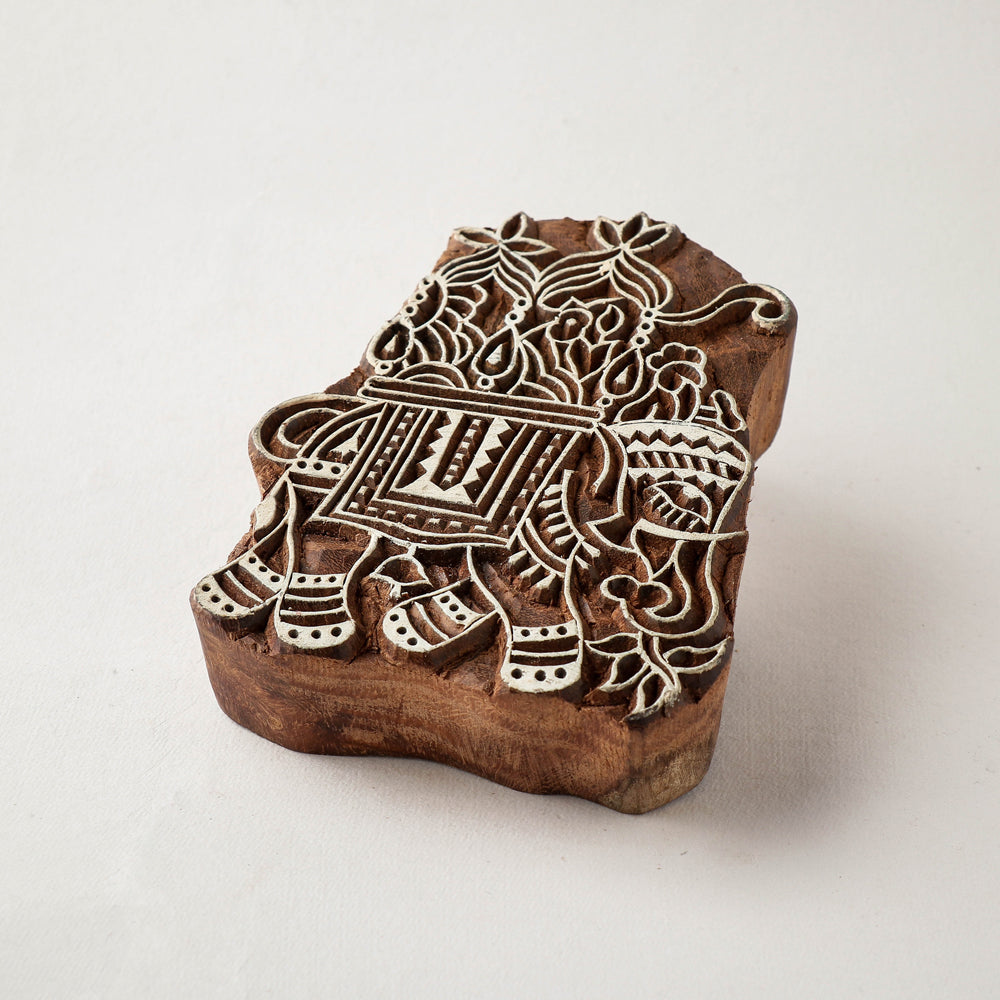  Hand-carved Sheesham Wood Block 