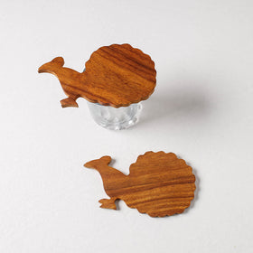  Hand Carved Sheesham Wood Coasters (Set of 2) Online at iTokri.com 