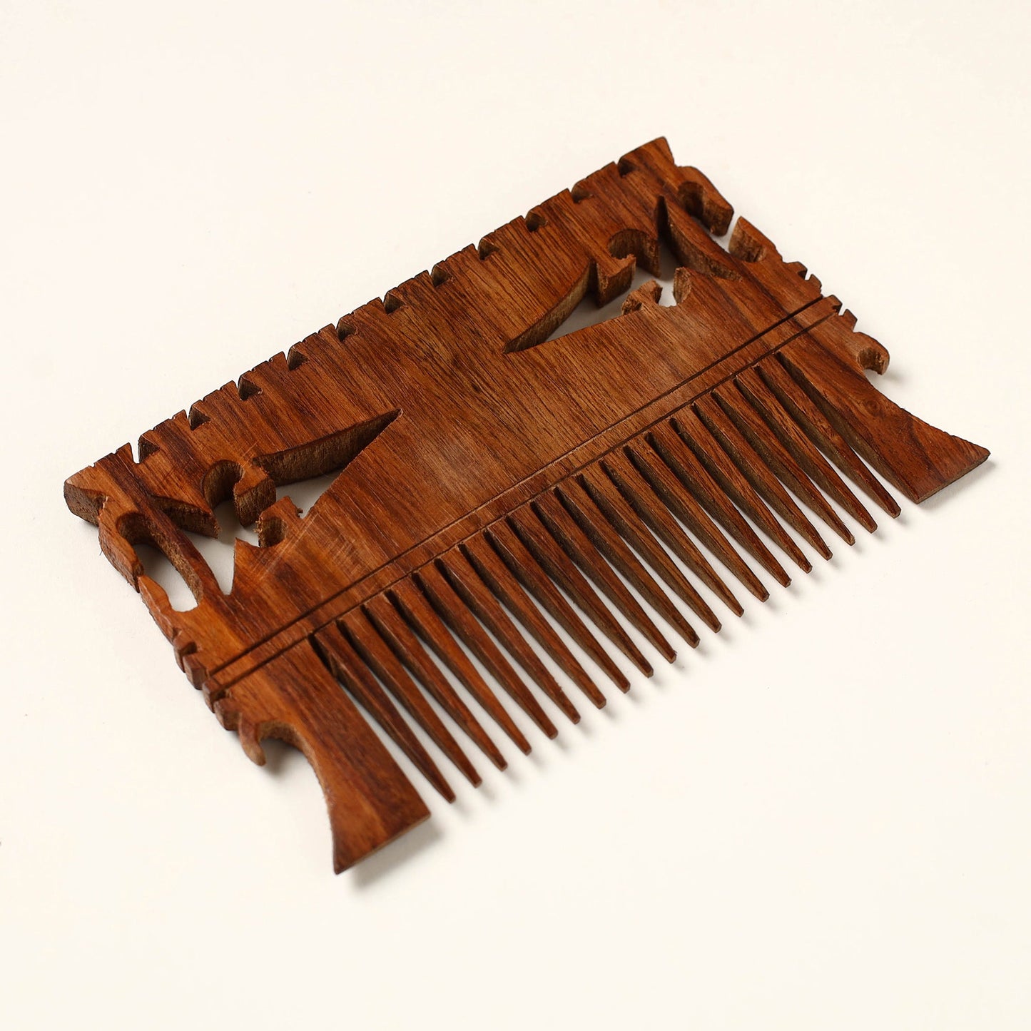  Hand Carved Sheesham Wood Comb (Medium) Online at iTokri.com 