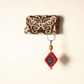  Hand Carved Sheesham Wood Block Key Hanger ( 2 pegs) Online in India l iTokri.com 