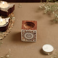  Hand Carved Sheesham Wood Block Tealight Candle Holder Online at iTokri.com 