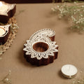  Hand Carved Sheesham Wood Block Tealight Candle Holder Online at iTokri.com 