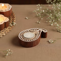  Hand Carved Sheesham Wood Block Tealight Candle Holder Online at iTokri.com 