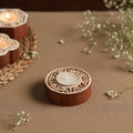  Hand Carved Sheesham Wood Block Tealight Candle Holder Online at iTokri.com 