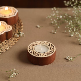 Wood Block Tealight Candle Holder - Buy Hand Carved Sheesham Candle Holder