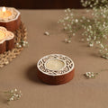  Hand Carved Sheesham Wood Block Tealight Candle Holder Online in India l iTokri.com 