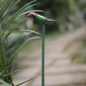 Hand-carved wooden home decor bird stick 08 - handcrafted