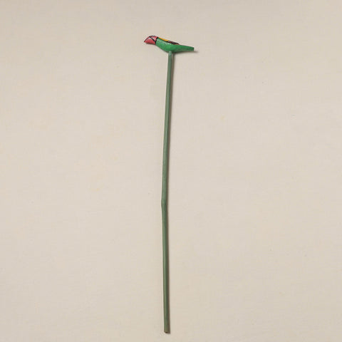 Hand-carved wooden home decor bird stick 08 - handcrafted