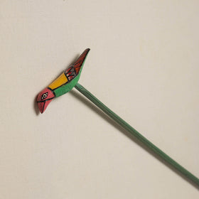 Hand-carved wooden home decor bird stick 08 - handcrafted