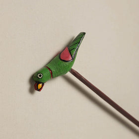 Hand-carved wooden home decor bird stick 09 - handcrafted