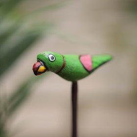 Hand-carved wooden home decor bird stick 09 - handcrafted