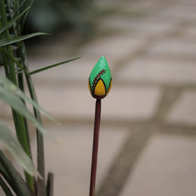 Hand-carved wooden home decor flower stick 04 - handcrafted